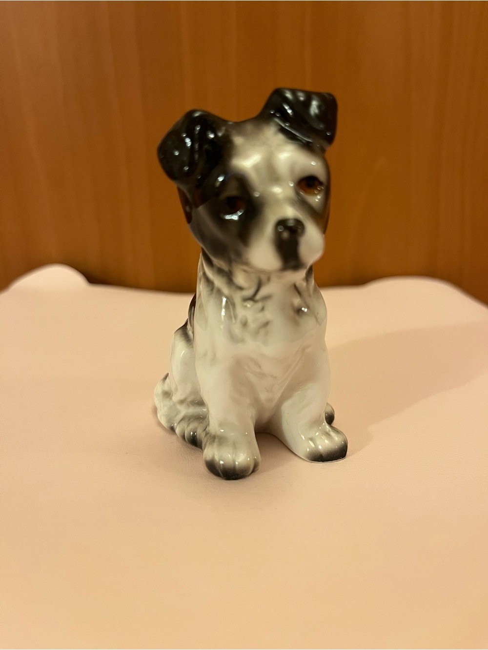 Vintage Ceramic Dog Figurine Black/white color